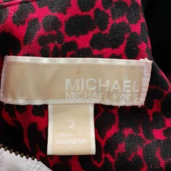 Size 2 Michael Kors Red Leopard Print Dress - Picture 3 of 3